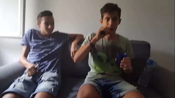 Hot Italian guy drinks cold water after a mint juice vape best Videos