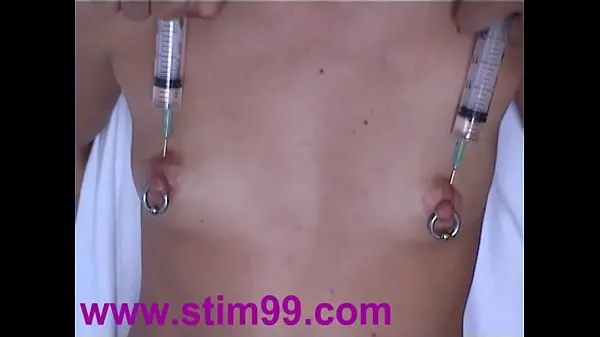 Hot Injection Saline in Breast Nipples Pumping Tits & Vibrator best Videos