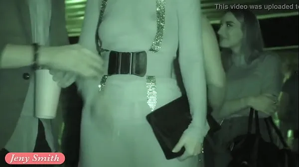 Girl in a transparent dress at the show