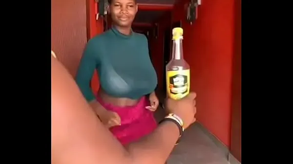 Hot GHANA GIRL OPENS A BOTTLED d. WITH HER BREASTS best Videos
