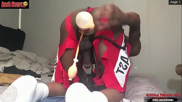 Hot Using Huge dildo to up his destroyed hole - The Ass bouquet of buttplug with the inflatable pumps, moaning with a prolapsed black eye - Ass Monkey - TheAmOfficial best Videos