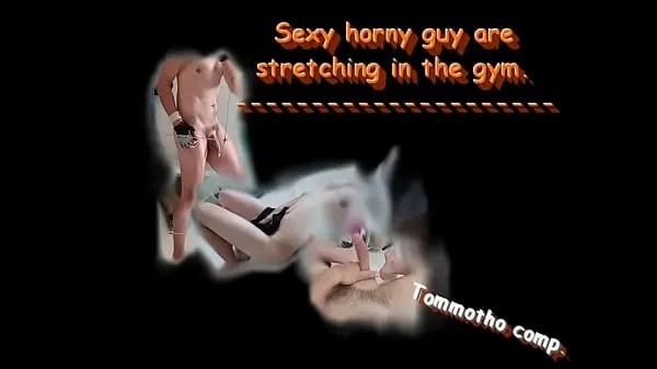 Gorące Sexy horny guy are stretching in the gym (Tom Ondra Motho najlepsze filmy wideo